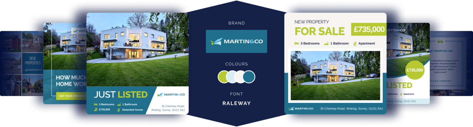 Collage of Martins&Co customised templates